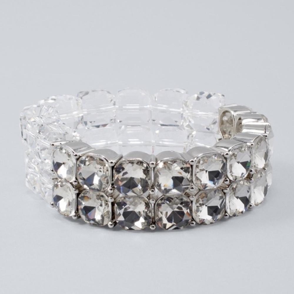 WHBM LUCITE BEADED STRETCH BRACELET - Picture 2 of 2